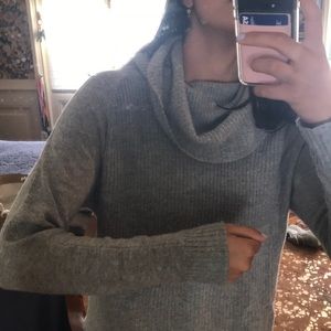 Grey turtleneck sweater
